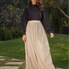 Black long skirt with crop top