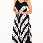 Black white maxi dress