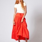Drawstring maxi skirt