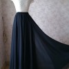 Long black chiffon skirt