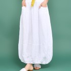 Long white flowy skirt