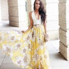 Yellow floral maxi skirt
