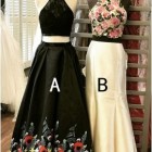 2 piece prom dresses long