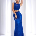 Blue prom dresses two piece