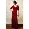 Deep red velvet dress