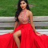 Red prom dresses 2 piece