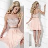 Two piece light pink prom dress
