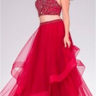 Two piece prom dresses red