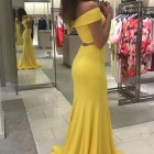 Yellow two piece prom dress