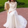 A line wedding dress lace sleeves