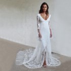 Lace sleeve wedding gown