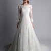 Lace wedding gown long sleeves