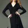 Long black winter dress