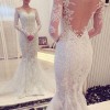 Long sleeve lace wedding dress white