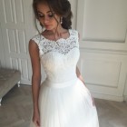Wedding dress with lace on top