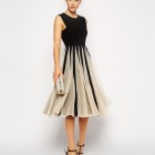 Black and white wedding guest dress