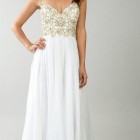 White gold prom dress
