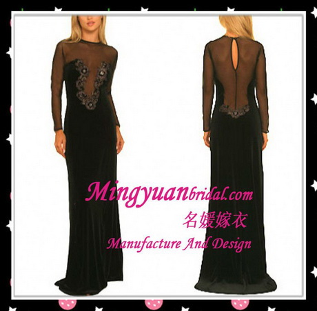 black-dress-with-sheer-sleeves-48-10 Black dress with sheer sleeves