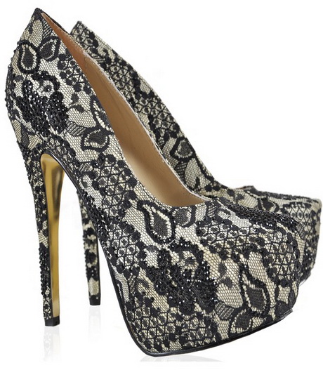 black shoe lace heels