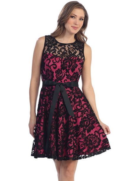 Black Lace Overlay Dress Natalie 