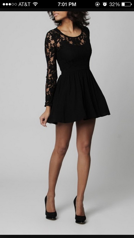 black-lace-sleeve-dress-11-18 Black lace sleeve dress