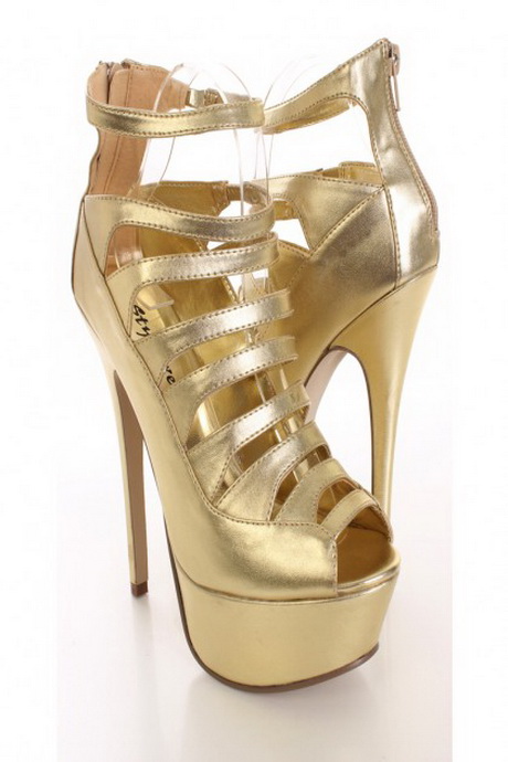 Gold strappy heels - Natalie