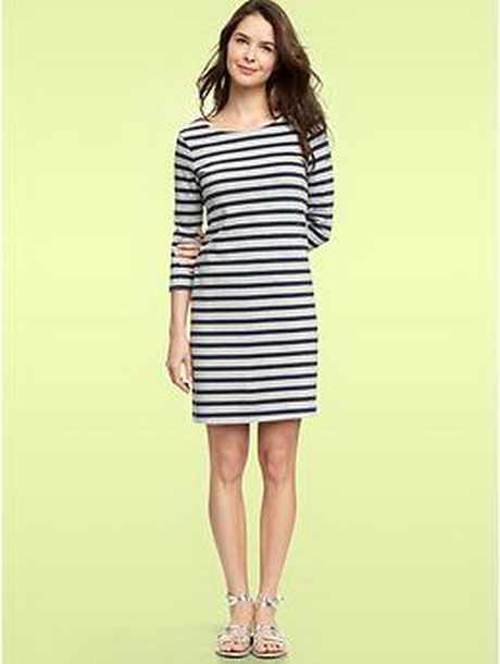 Navy and white striped dress - Natalie