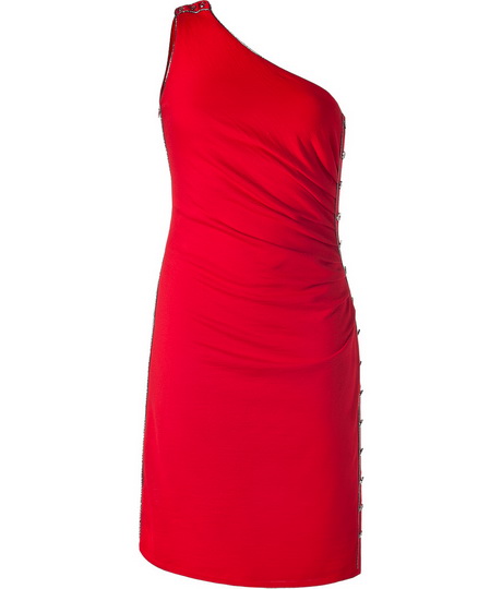 One shoulder red cocktail dresses - Natalie