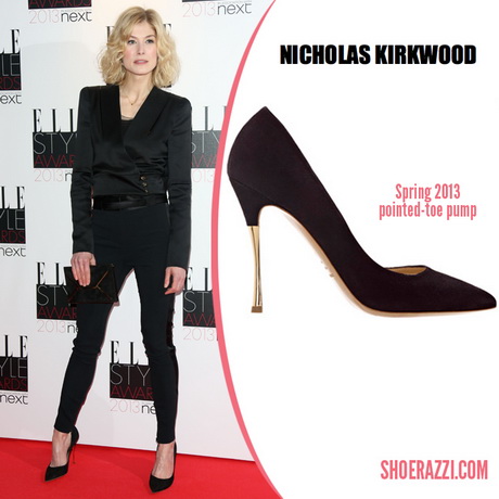 wearing pointed toe heels