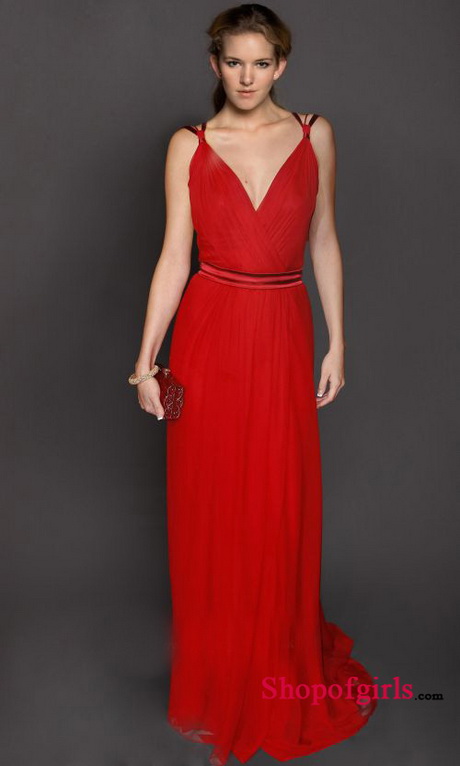 Red chiffon dress
