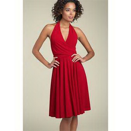 Red halter dress