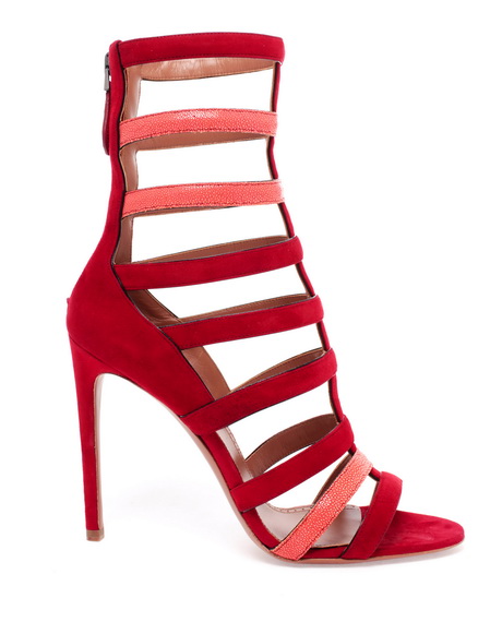 Red strappy heels