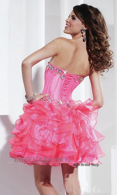 Short pink party dresses