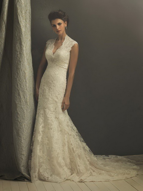Simple vintage lace wedding dresses - Natalie