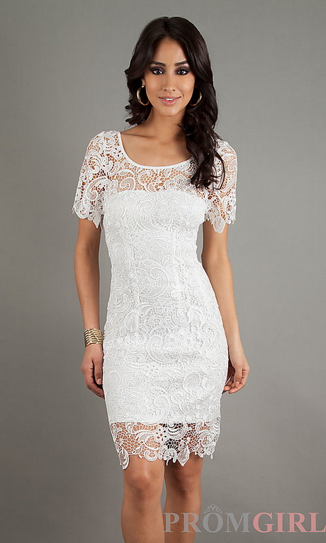 White lace short dress