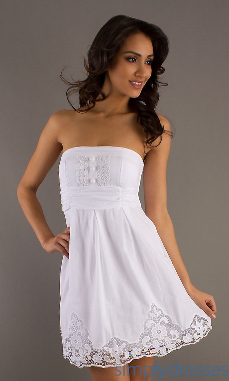 White strapless summer dress