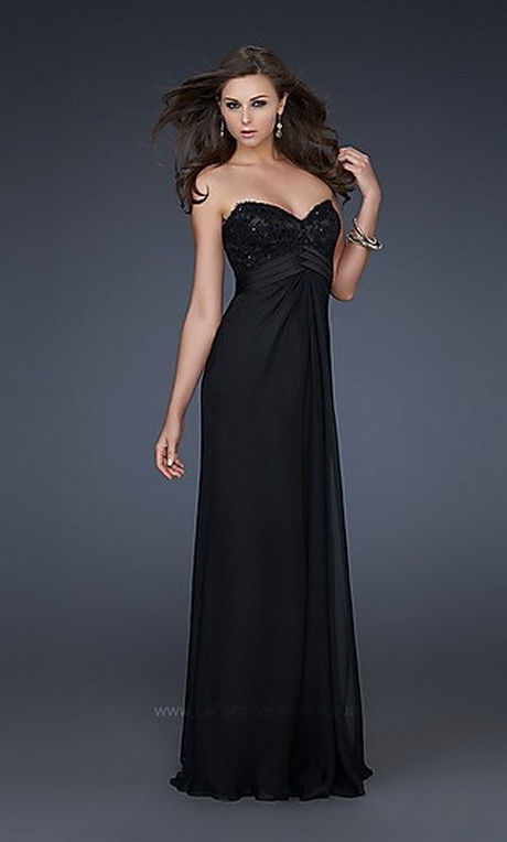 Long black strapless dress - Natalie