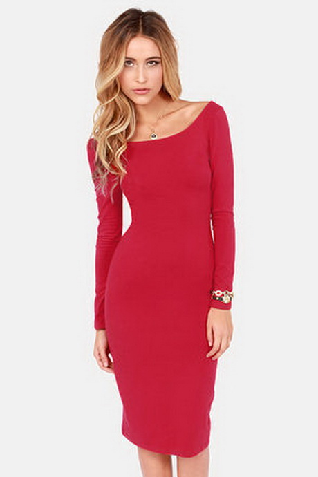 red-long-sleeved-dress-44_12 Red long sleeved dress