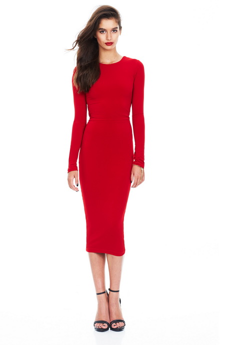 red-long-sleeved-dress-44_4 Red long sleeved dress