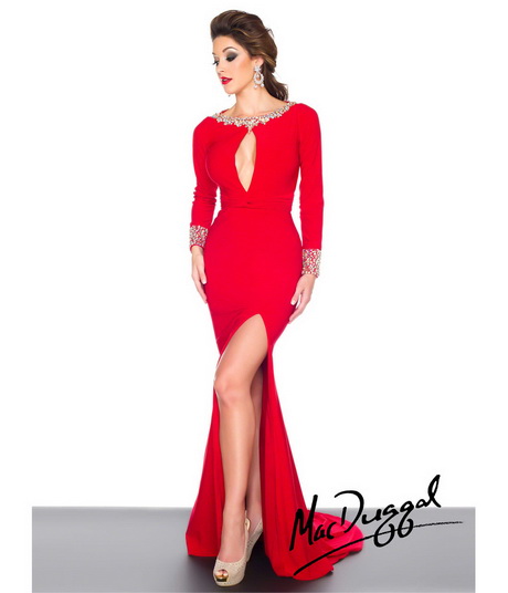 red-long-sleeved-dress-44_7 Red long sleeved dress