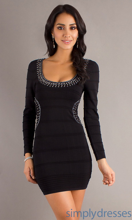 short-black-dress-with-long-sleeves-28_7 Short black dress with long sleeves