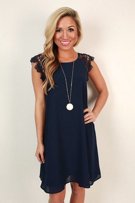 Casual navy blue dresses - Natalie