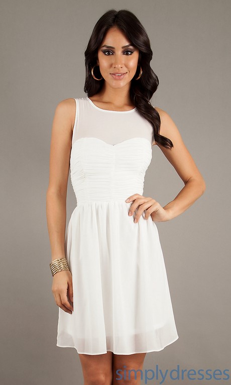 Casual short white dresses - Natalie