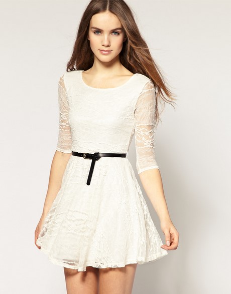 Casual white dresses with sleeves