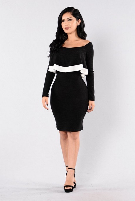 black-and-white-off-the-shoulder-dress-28_10 Black and white off the shoulder dress