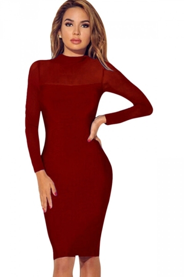 long-sleeve-red-midi-dress-75_18 Long sleeve red midi dress