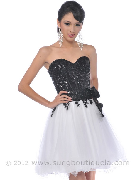 black-and-white-short-prom-dresses-23 Black and white short prom dresses