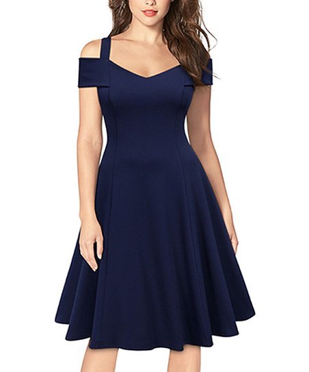 navy-blue-fit-and-flare-dress-63_11 Navy blue fit and flare dress