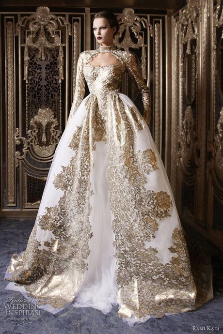 white-and-gold-wedding-dress-30_8 White and gold wedding dress