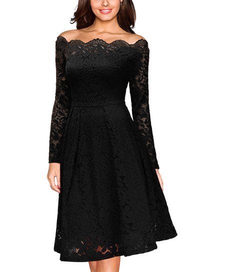 black-lace-fit-and-flare-dress-11_6 Black lace fit and flare dress